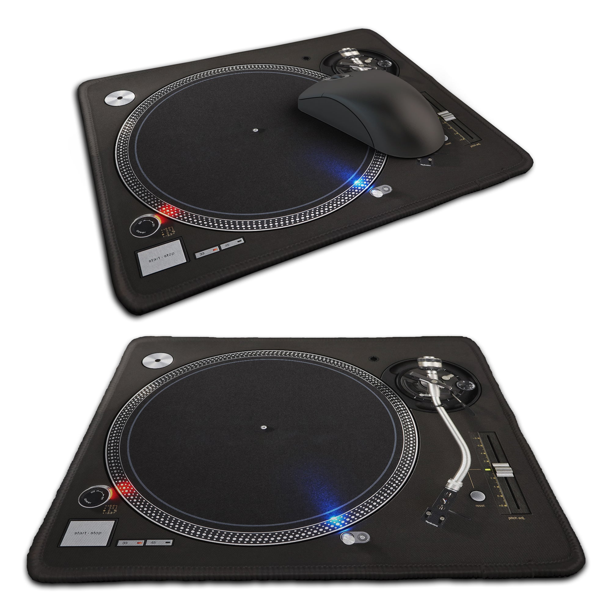 DJ Turntable Rubber Non-slip Computer PC Mousemat - Premium Stitched