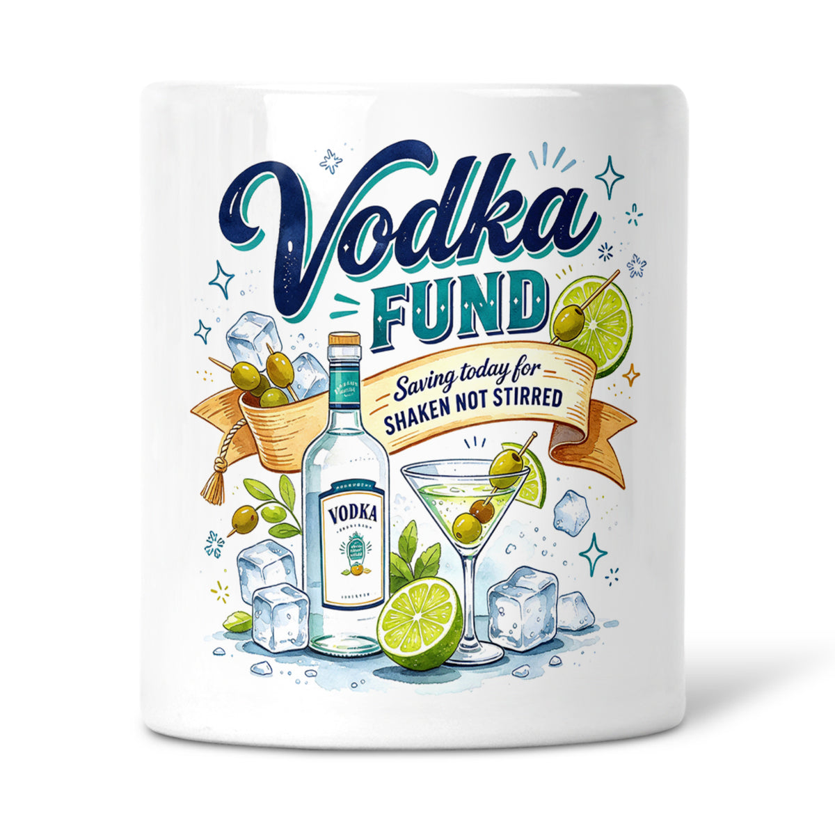 Vodka Fund - Saving Today For Shaken Not Stirred Ceramic Money Box