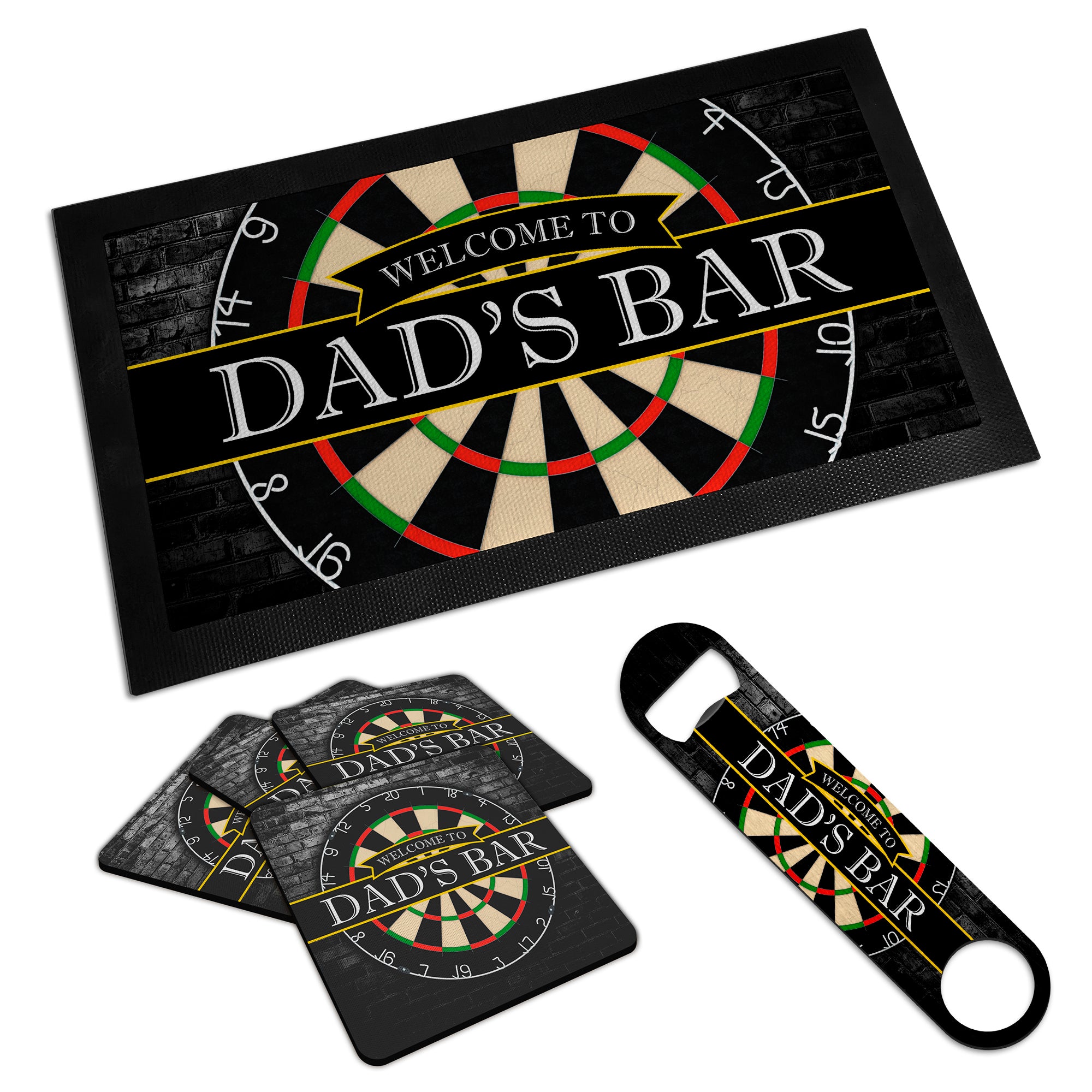 Welcome To Dad's Bar (Dartboard) Bar Runner Set