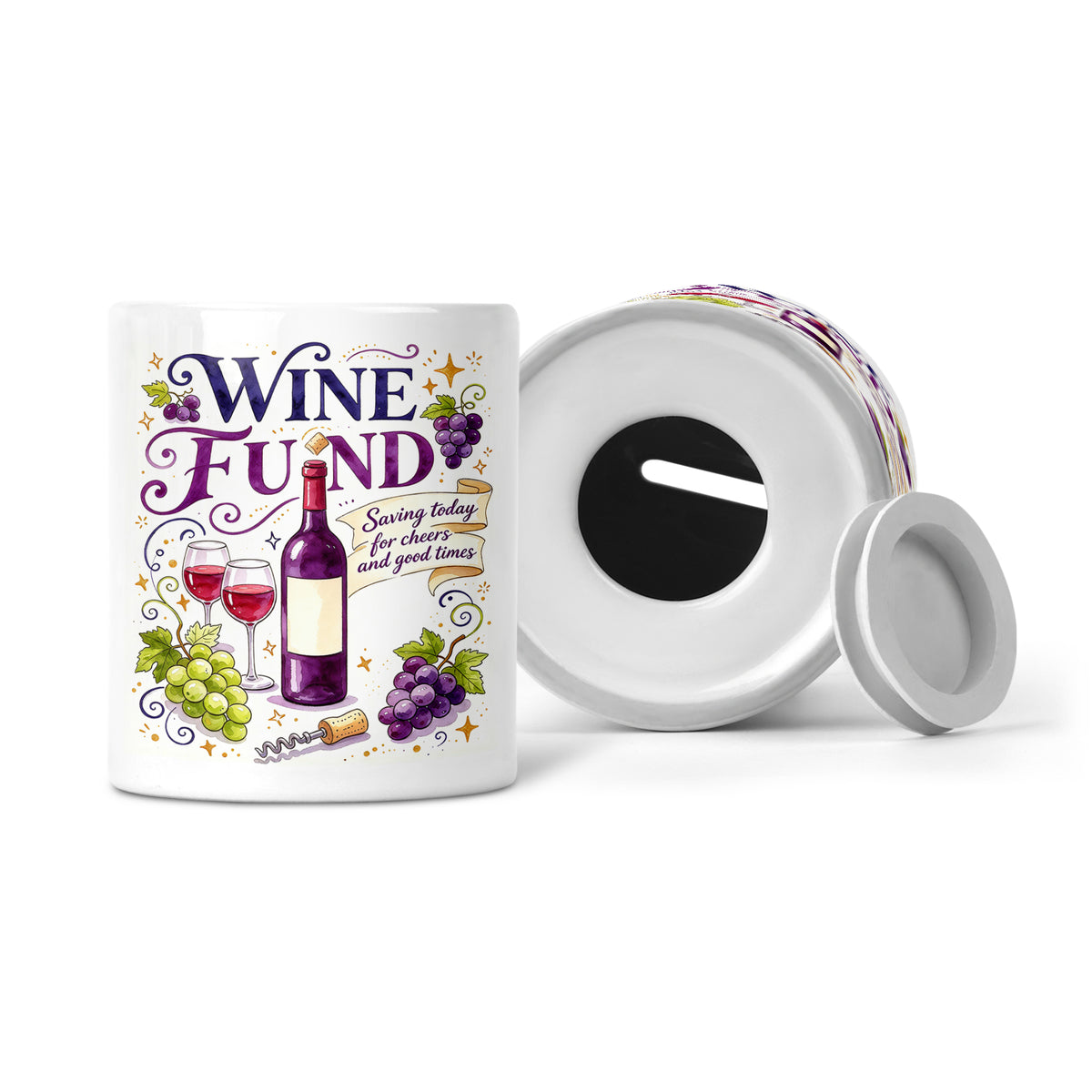 Wine Fund - Saving Today For Cheers And Good Times Ceramic Money Box