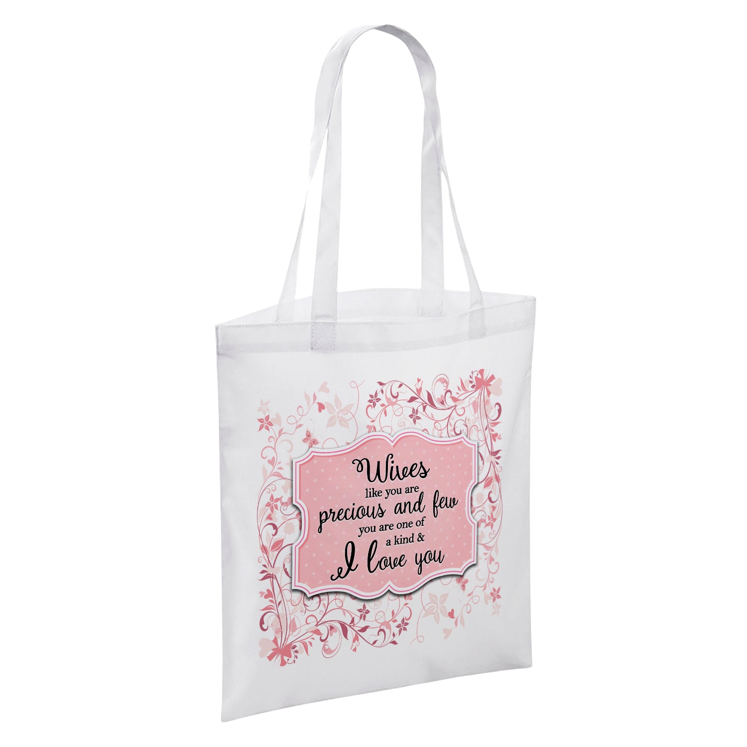 You Are One Of A Kind I Love You (Relation) Floral White Reusable Shopper Tote Bag