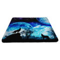 Wolves Howling Blue Moonlight Rubber Non-slip Computer PC Mousemat - Premium Stitched