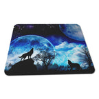 Wolves Howling Blue Moonlight Rubber Non-slip Computer PC Mousemat - Standard