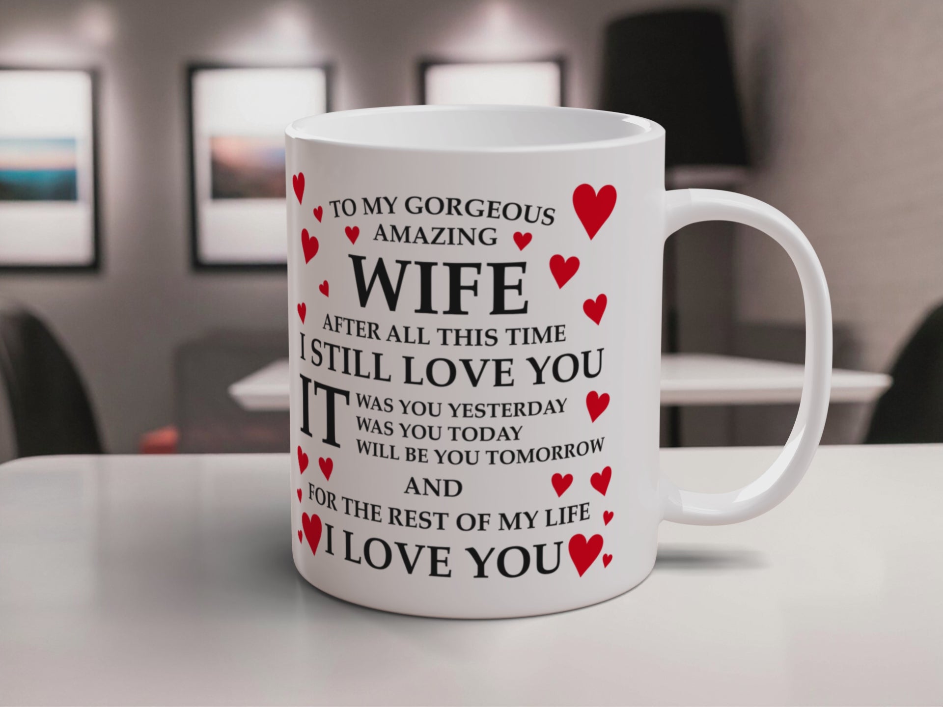To My Gorgeous Amazing (Relation) Ceramic Mug With Rubber Coaster